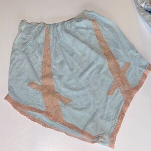 Vintage 60’s bloomers panties baby blue~turquoise Lace Trim XS-S